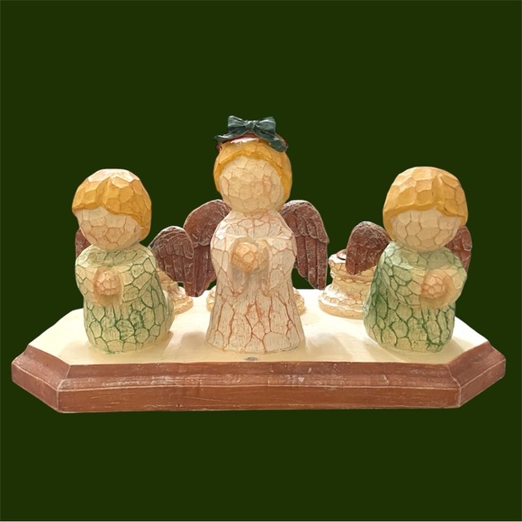 Hard 2 Find Angel Trio Candle Holder Christmas Praying New Creative - Picture 1 of 7